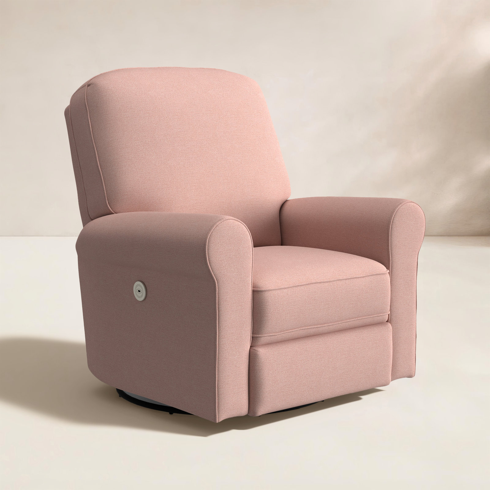 Anastasia Upholstered Swivel Reclining Glider, Marley Rose Performance