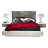 Mera White Lacquer Queen Platform Bed with Mirrored Headboard-276059751-276059744