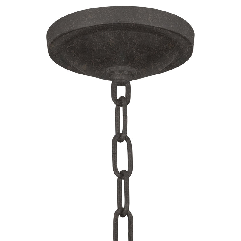 French 12-Light Candle Style Empire Chandelier with Wrought Iron Accent, 480V, Flat Black