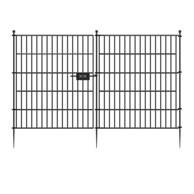 32 in(H) X 23.6 ft(L) No Dig Decorative Outdoor Garden Fence with Gate for Yard
