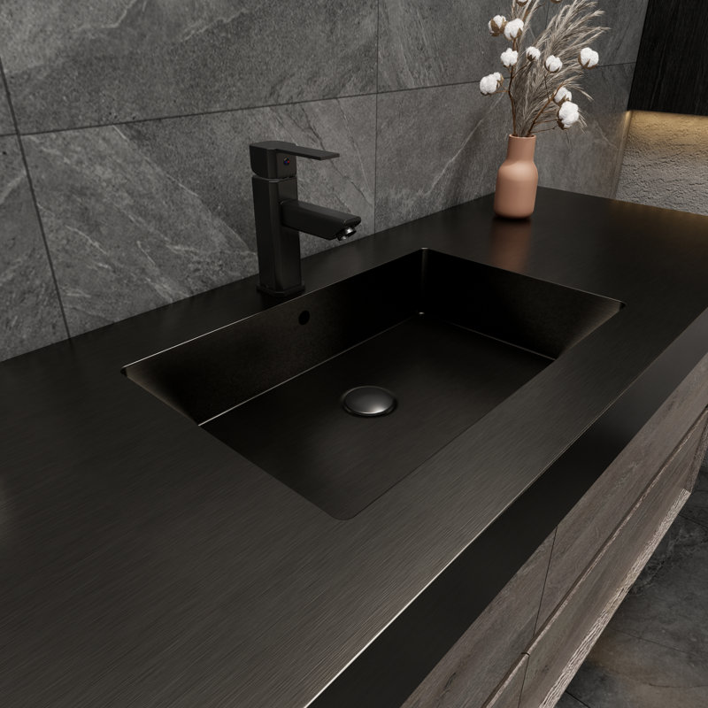 Golitz 59'' Single Bathroom Vanity with Stainless Steel Top, Oak