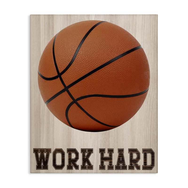 Toile de basketball Work Work, conception par Marcus Prime, H 20 po x l 16 po