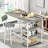 Bar Table Set For 2, 3 Piece Bar Table Set, Bar Table And Chairs Set With PU Upholstery Stool And 3 Open Storage Shelves, Pub Table Set For Small Space And Kitchen, Black-106630105-106630106