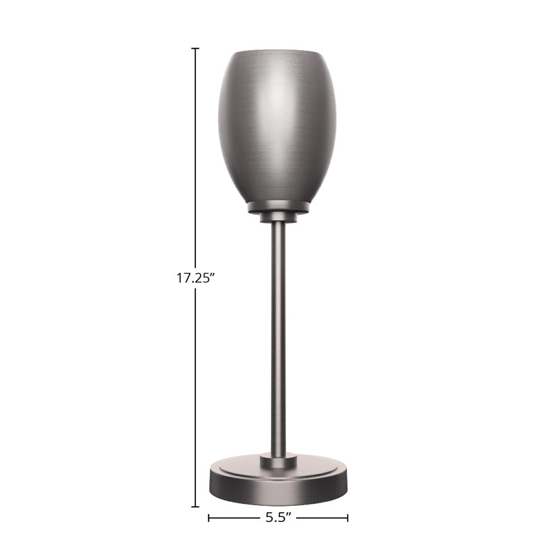 Lampe d'appoint Aneka illustrée d'un abat-jour ovale en métal de 5 po, Graphite