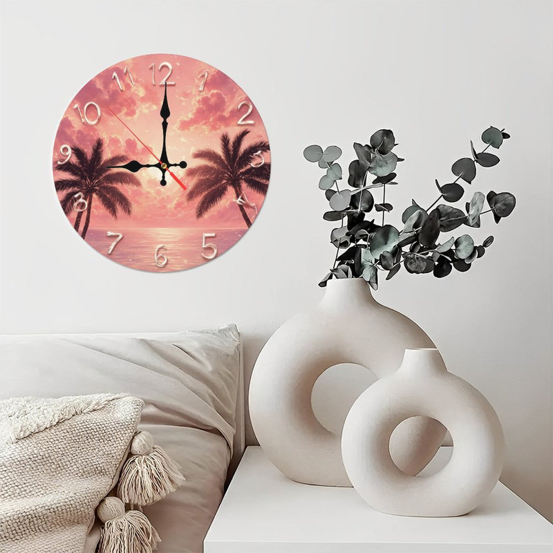 Horloge de chiffres sur un palmier