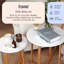 Froppi Small Round Coffee Table for Living Room White Wood Cocktail Table-93590968