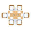 5 Pcs Grade-A Teak Wood Dining Set: 71" Rectangle Table And 4 Mas Stacking Arm Chairs #11MS1604-1850089510