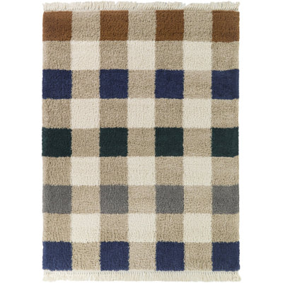 Donovyn Blue/Green Modern Plaid Area Rug