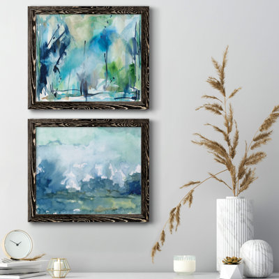 «Rain in the Country», ensemble de 2 peintures sur toile encadrées