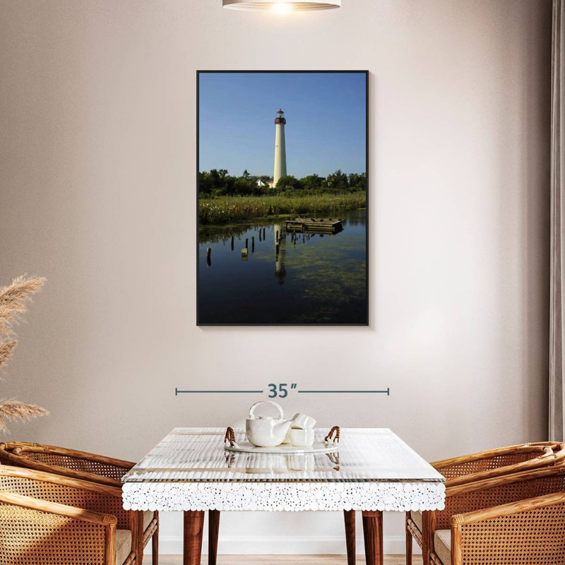 Phare de Cape May, New Jersey, Cadre flottant noir, 29 po x 43 po