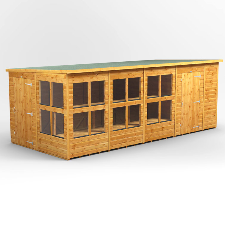 8 ft. W x 18 ft. D Power Pent Shiplap Dip Treated Potting Shed - including 6ft Side Store (18x8)