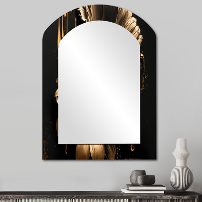 Miroir mural noir et doré Daisy III