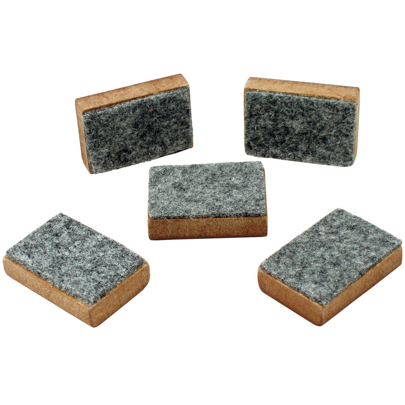 Mini Brown and Gray Felt Whiteboard Erasers Set of 5