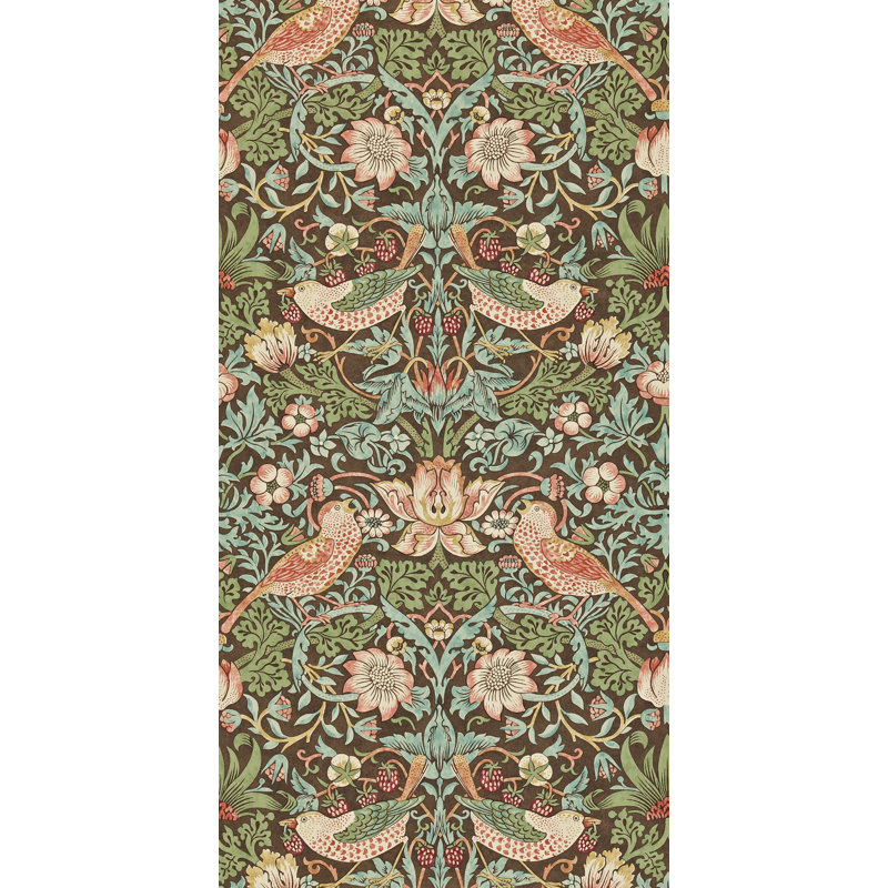 Strawberry Thief Wallpaper, Chocoalte/Slate