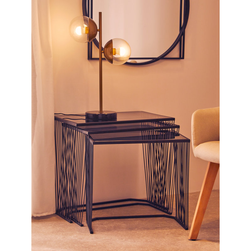 Cockrell Glass Top Frame Nesting Tables