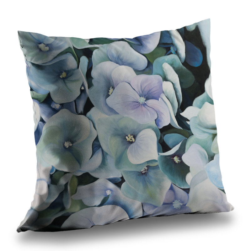 Hydrangea Plant - Hyperrealist Purple – Throw Pillow Cover Only, Double-Sided Print, Insert Not Included