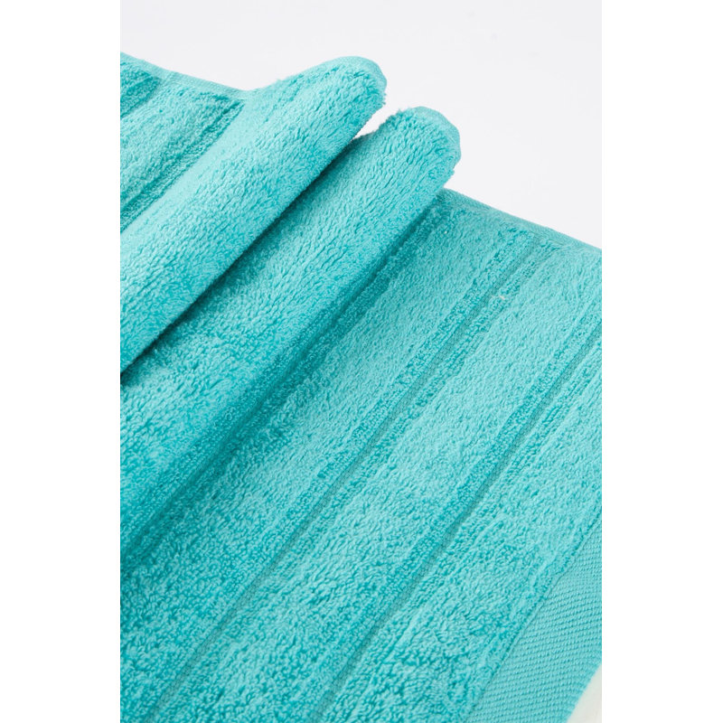 Ensemble de serviettes 100% coton 3 pièces Moskowitz, Vert
