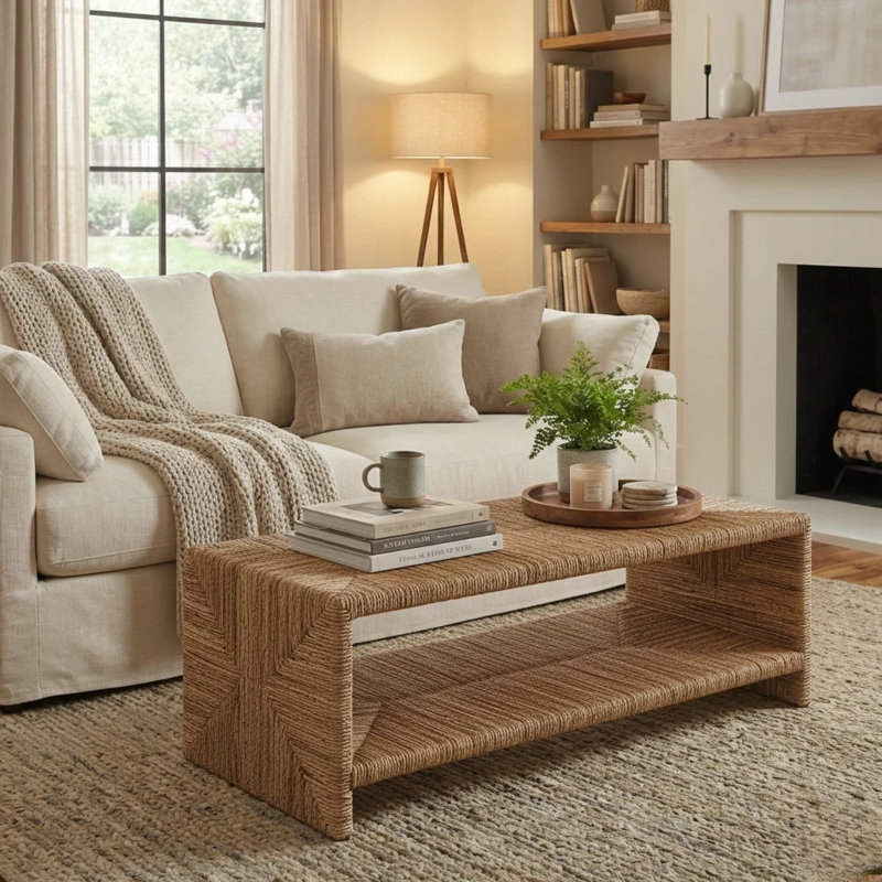 Kanza Abaca Coffee Table, Natural