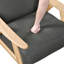 Élégante chaise d'appoint en gris foncé, structure en bois d'hévéa massif, tissu gris avec dossier rembourré avec base et rembourrage en mousse sur les ressorts ensachés-231279961
