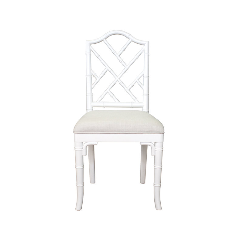 Chaise d'appoint rembourrée en lin Fairfield, Blanc