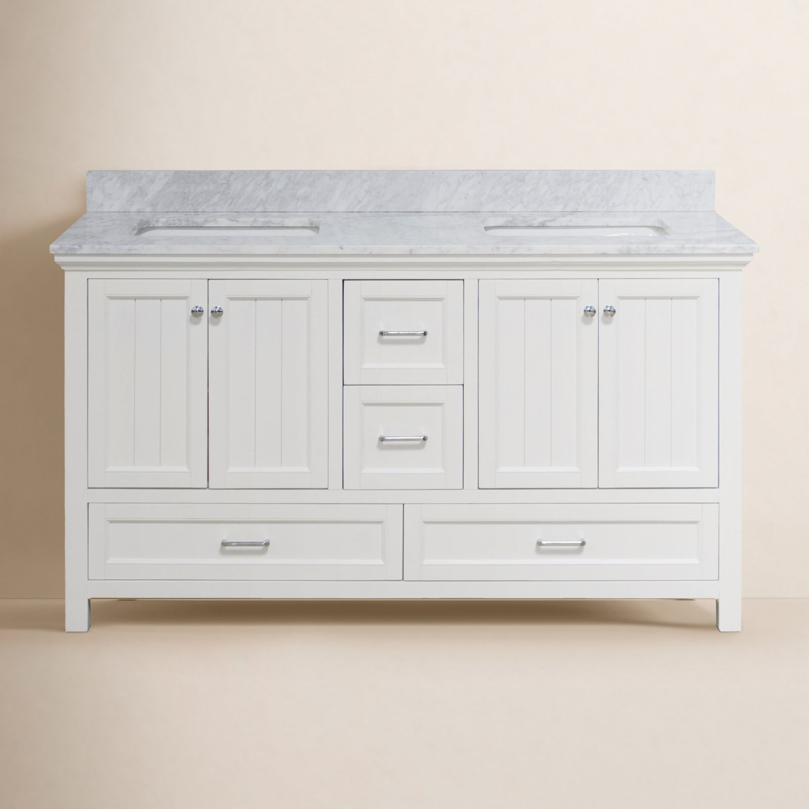 Maven 60'' Double Bathroom Vanity, White