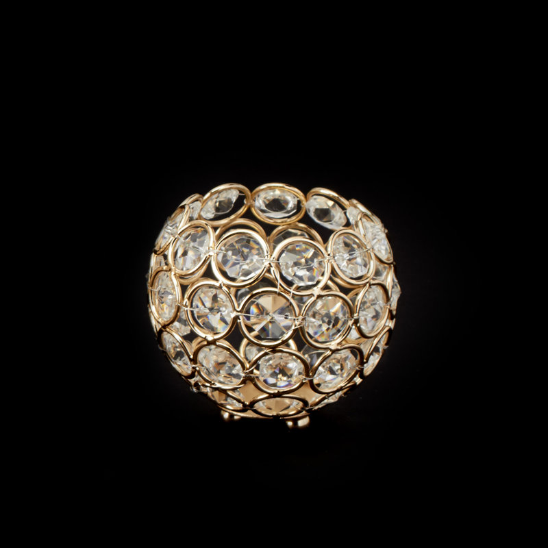 Porte-votive de cristal ball, Or, H 4 po x l 5 po x P 5 po