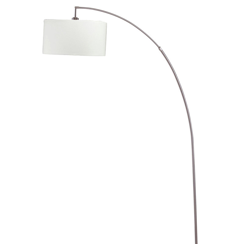 86" Tall Metal Floor Arc Lamp, White