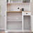 71" White Freestanding Kitchen Pantry Cabinet with Microwave Countertop, Adjustable Shelves, 6 Doors &amp; 1 Drawer | E1 MDF | UV Finish