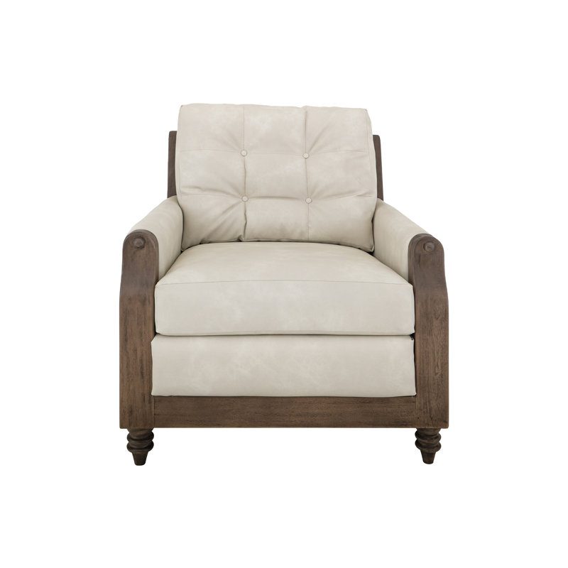 Structure en bois, fauteuil rembourré, Blanc