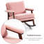 Chaise berçante d'appoint moderne rembourrée avec structure en bois, coussin à haute densité, coussin de siège amovible, coussin de dossier et d'accoudoirs-21055330