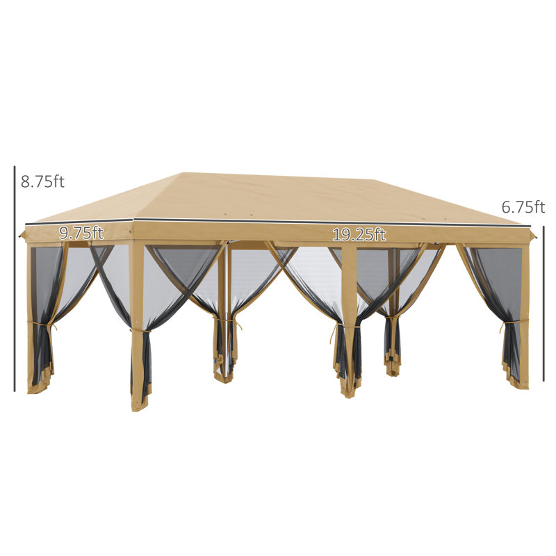 Auvent avec filet 10 pi x 20 pi Outsunny, Beige