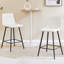 Ensemble de chaises de bar modernes en PU blanc - deux pièces, confort stable. Conception à carreaux-1250740186