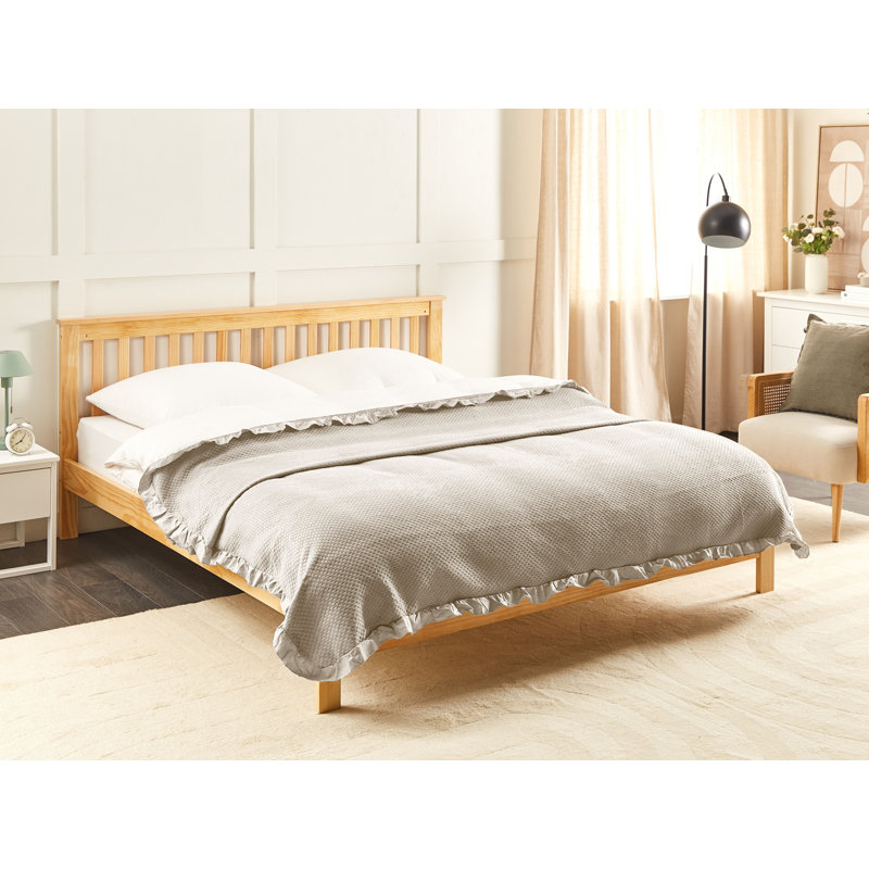 HATTON Cotton Solid Colour Bedspread, Taupe, 220 x 220 cm Bedspread