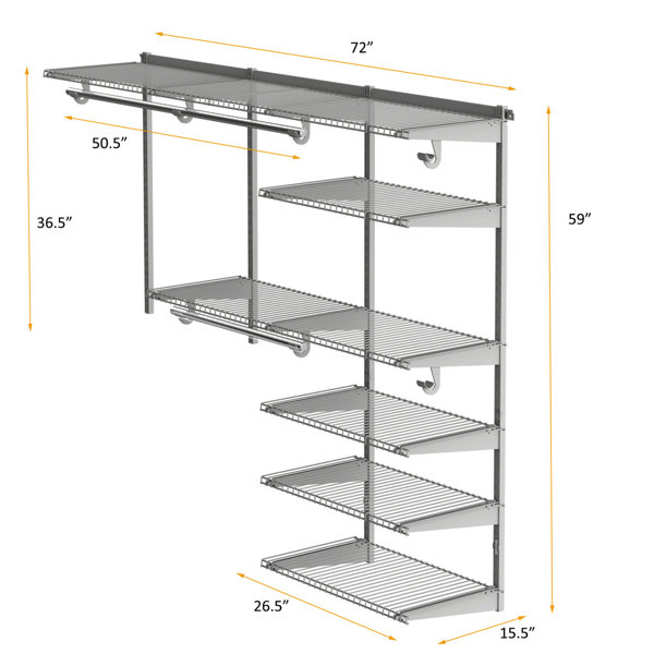 Rebrilliant Marelle 72'' Closet System & Reviews