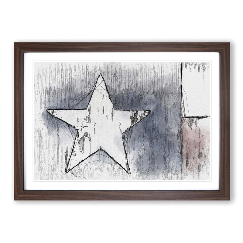 Flag of Texas in Abstract - Picture Frame Graphic Art Print, 62cm H x 87cm W x 2cm D, Walnut Framed