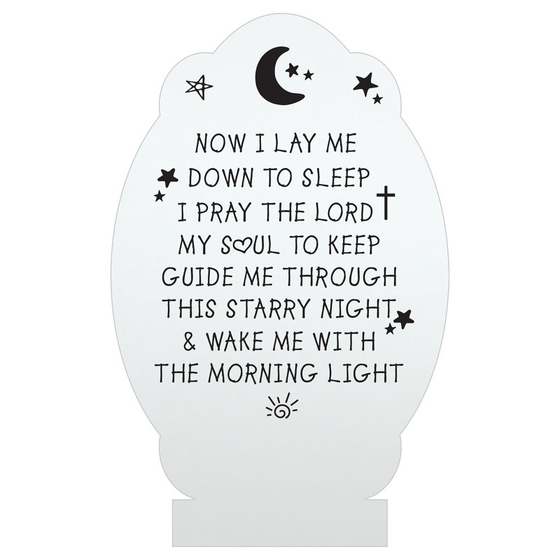 «My Soul to Keep Bedtime Prayer», veilleuse à DEL avec nom personnalisé gravé au laser sur un insert en acrylique
