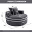 Fauteuil demi-tonneau rond rembourré avec mousse à mémoire de forme, fauteuil simple surdimensionné pour le salon-1254890109
