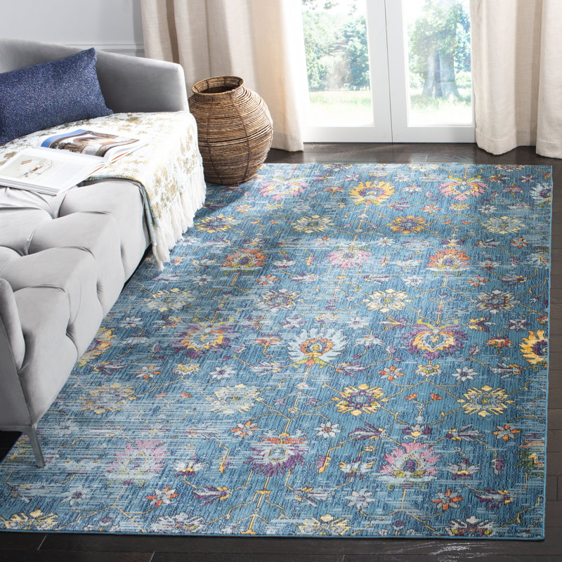 Athiya 100 Performance Floral Rug, Rectangle 5'1" x 7'6"