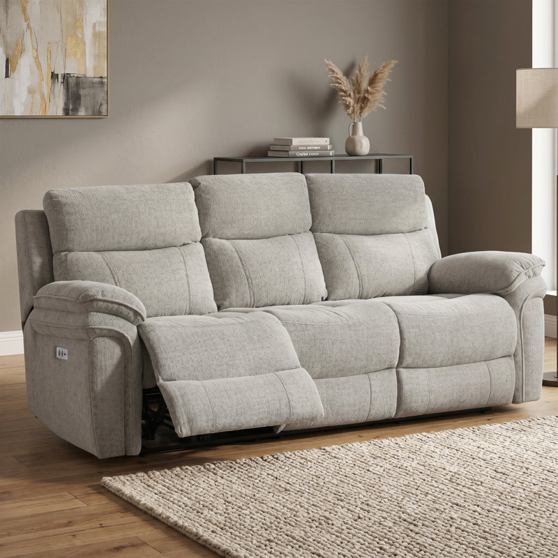 Coombs 3 Seater Electric Reclining Sofa, Grey