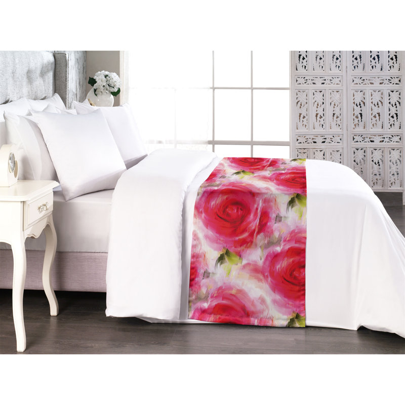 Motif de foulard de lit Ambesonne Rose, Très grand lit