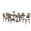 Chaises de salle à manger en bois massif gris antique, 2 pièces, avec coussin en tissu et pieds tournés, meubles de style transitionnel courbés pour la pièce