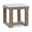 Table de bout Aska, profil bloc, marbre, bois gris taupe 24 pouces