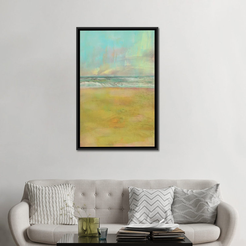 « summer souvenirs i », reproduction sur toile tendue, H 26 po x l 18 po x P 1,5 po, Toile avec cadre noir, Pas de tapis