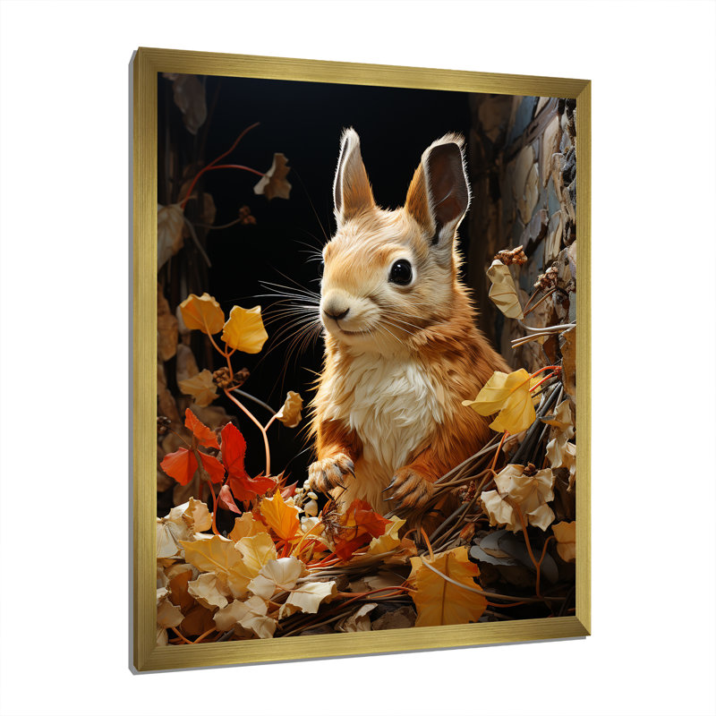 «Brown Squirrel Squirrels Sanctuary An», reproduction d'art sur toile, animaux, Encadrement doré, H 32 po x l 24 po x P 1 po