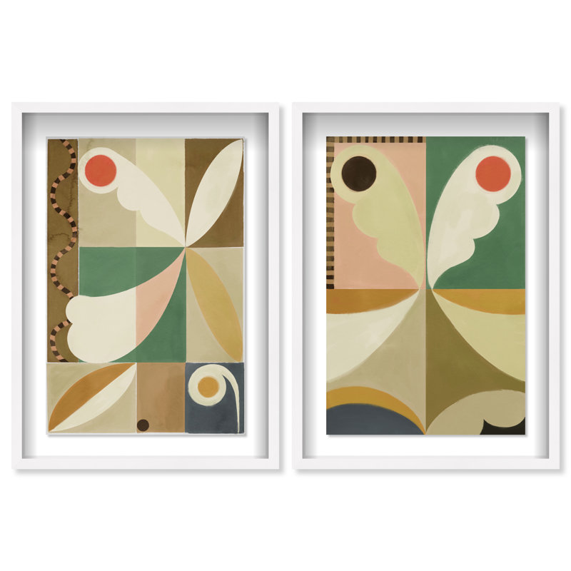 Butterfly Deco Set Set by Oliver Gal, 111"H x 75"W, White Shadowbox
