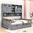 Wooden Daybed With Two Drawers, Cabinet and Shelf-454370189-454370176