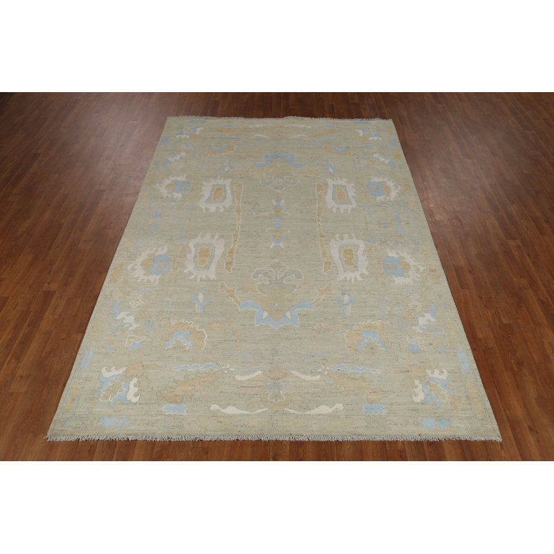 Tapis turc vert Oushak 7 x 10