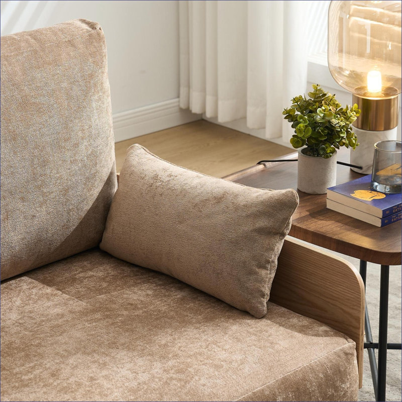 Fauteuil inclinable convertible 3 en 1 convertible pliable, de style Mid-Century pour les petits espaces, comprend 3 coussins pour la chambre à coucher