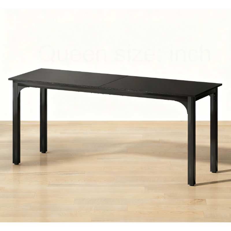 Bureau avec pieds en métal, Noir