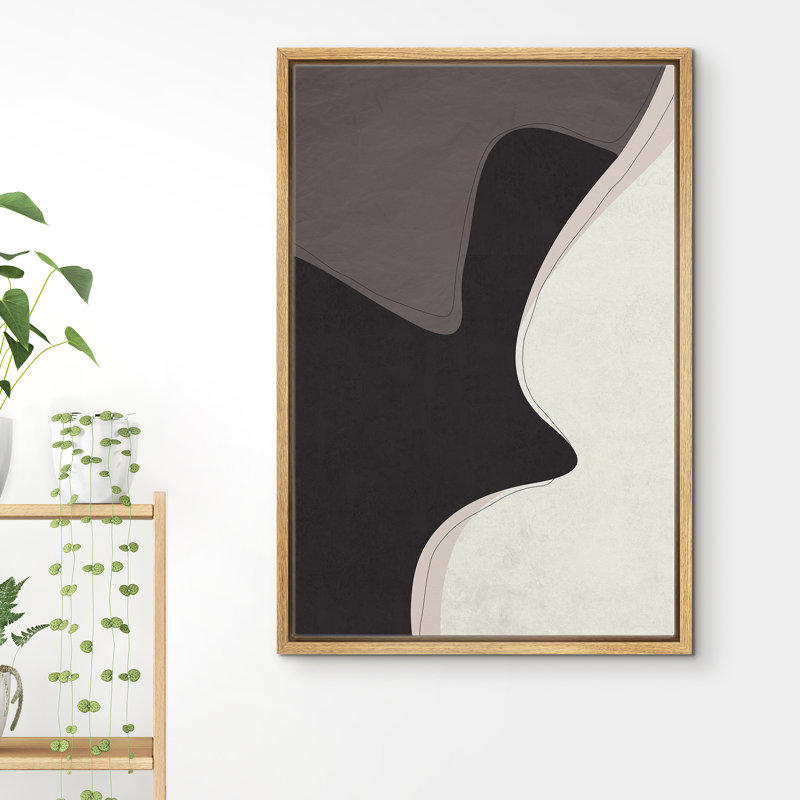 IDea4wall abstrait alternant foncé et beige forme EVA08, H 36 po x l 24 po x P 1,5 po, Brun
